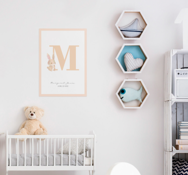 Poster personalizable inicial para bebes - TenVinilo