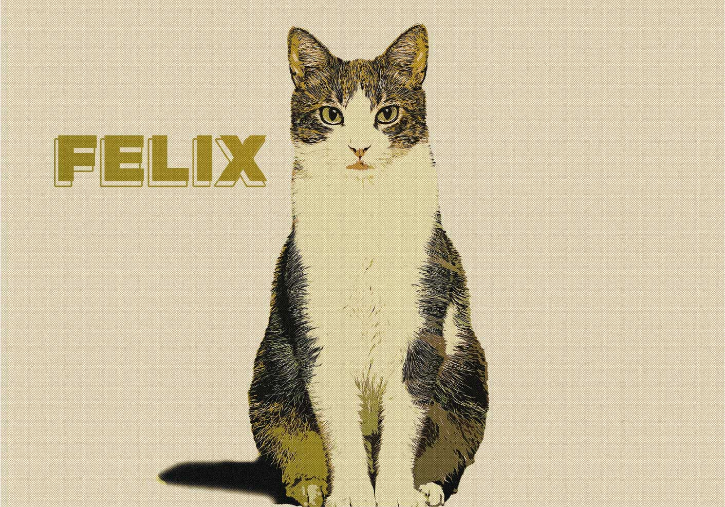 Poster animales ilustración personalizada medio tono - TenVinilo