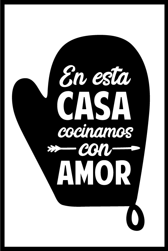 Poster cocina con frases de amor para cocinar - TenVinilo