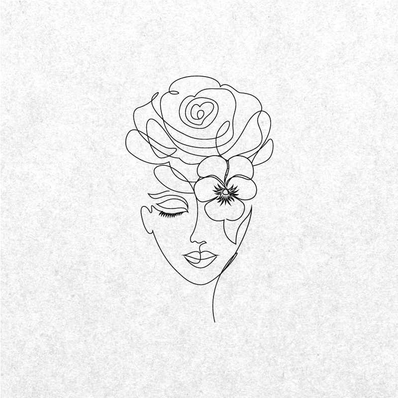 Poster salón mujer minimalista sin rostro - TenVinilo