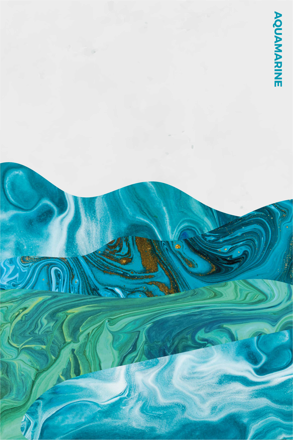 Poster salón líneas curvas color aguamarina - TenVinilo