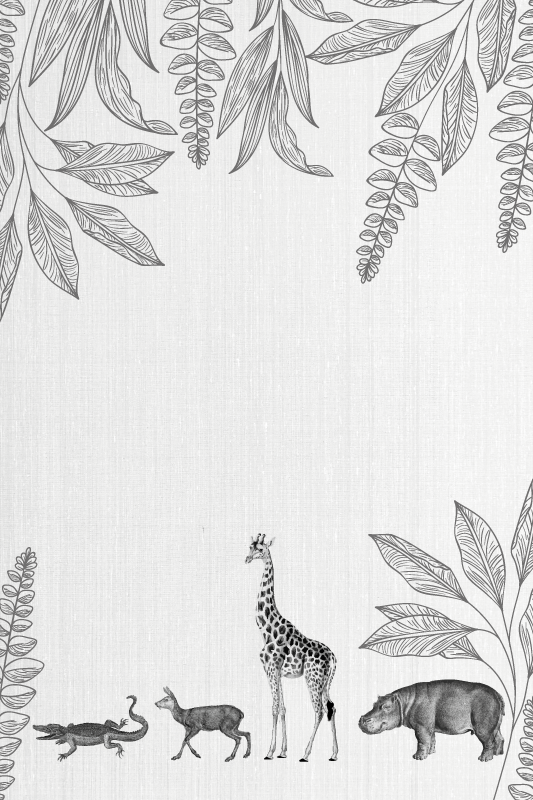 Poster dormitorio infantil borde de animales y árboles - TenVinilo