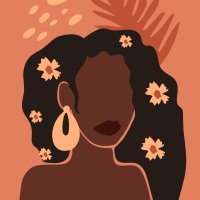 Poster flores mujer abstracta estética - TenVinilo