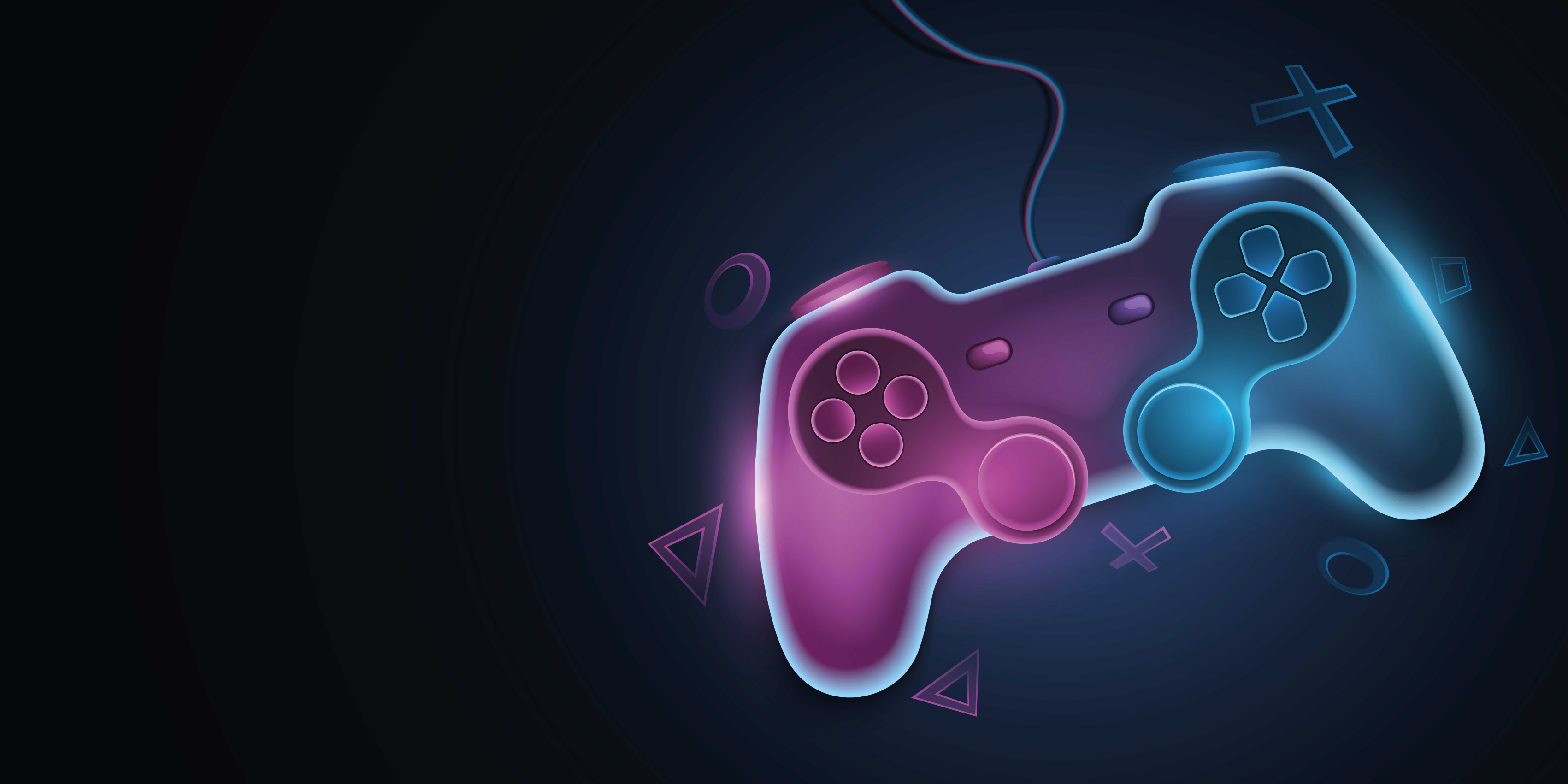 Poster videojuego gráfico de pads de neón coloridos - TenVinilo