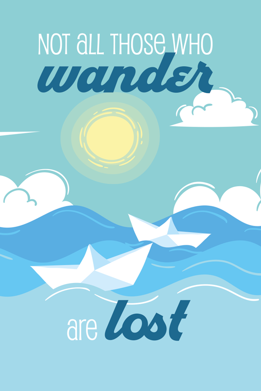 Poster con frases wander perdido cita sol - TenVinilo