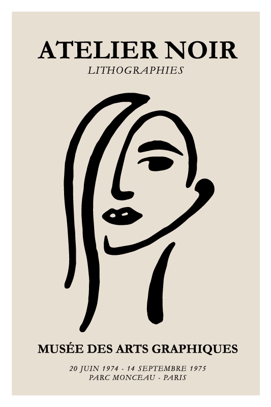 Poster con frases atelier negro - TenVinilo