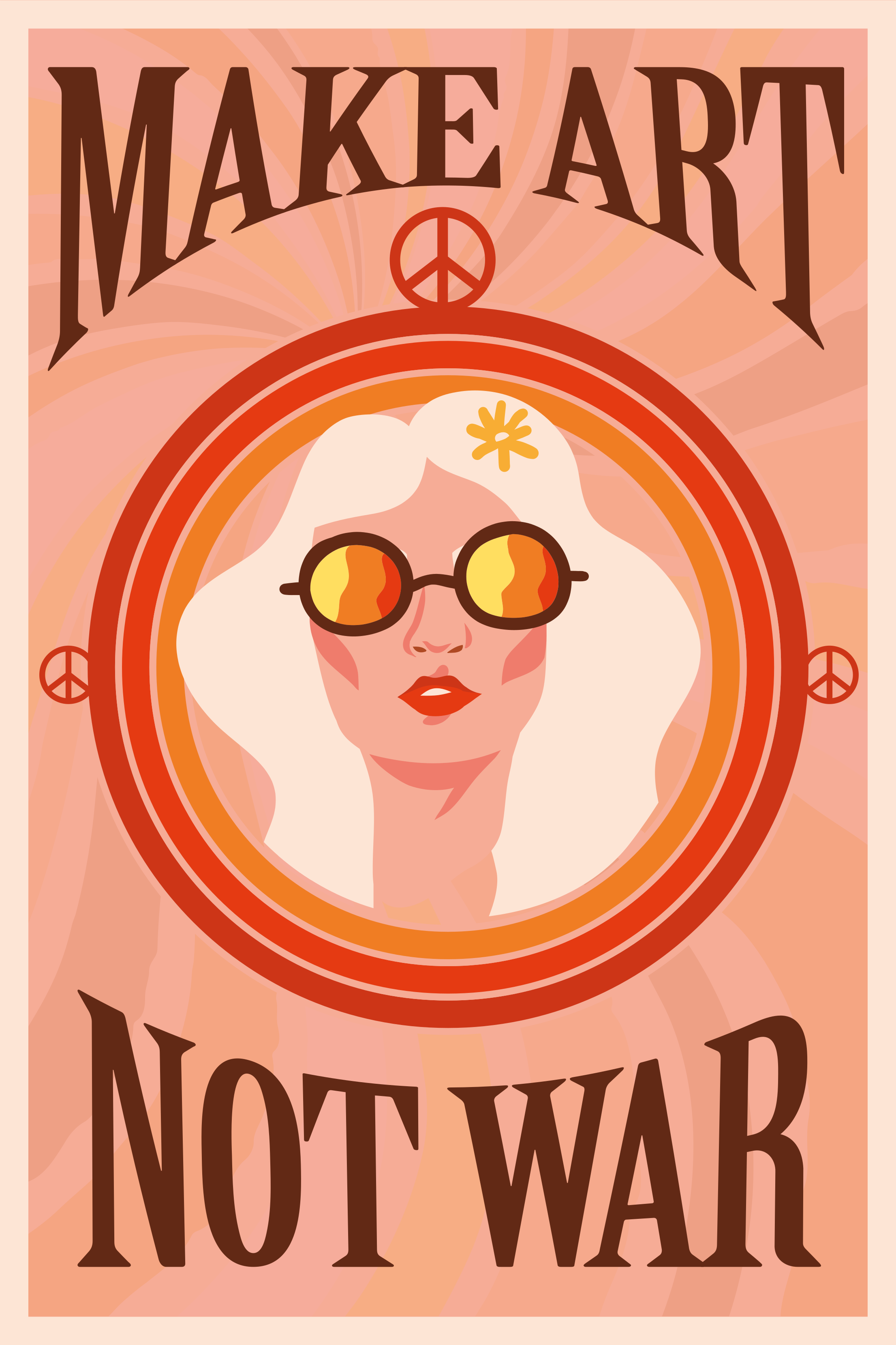 Poster con frases haz arte no guerra - TenVinilo