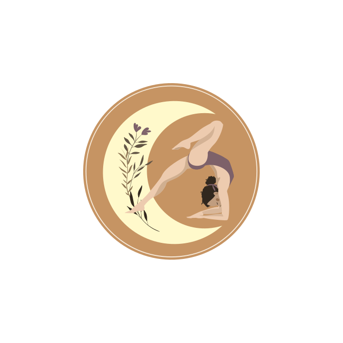 Poster deporte ilustración de pose de yoga con luna - TenVinilo