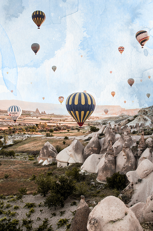 Poster ciudades globos de aire en capadocia - TenVinilo