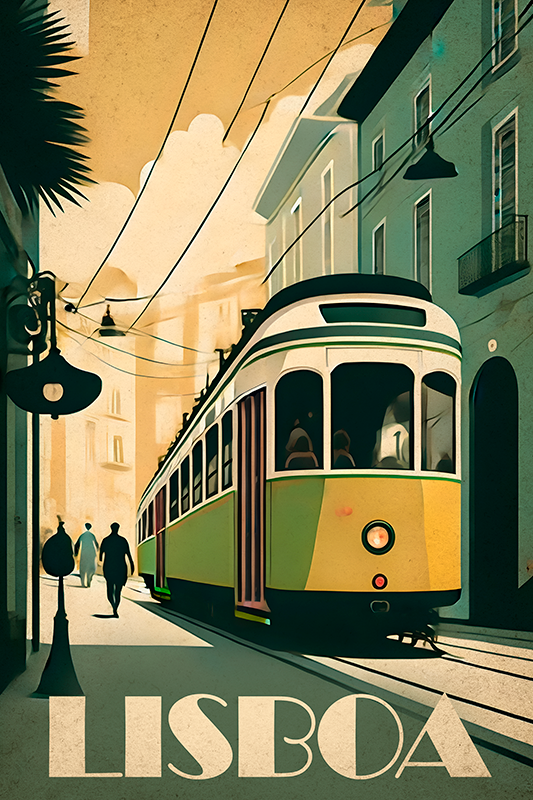 Poster ciudades ilustración vintage de lisboa - TenVinilo