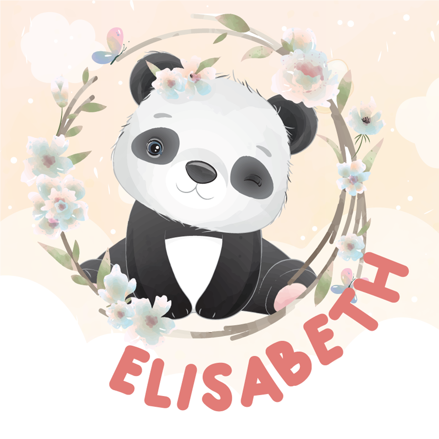 Poster personalizable diseño de panda adorable - TenVinilo