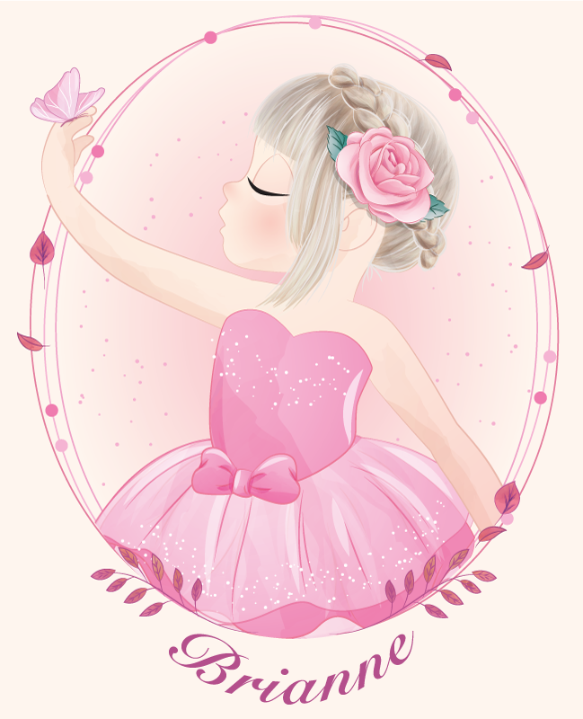 Poster personalizable niña bailarina danzante - TenVinilo