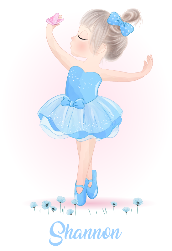 Poster personalizable chica bailando con mariposa - TenVinilo