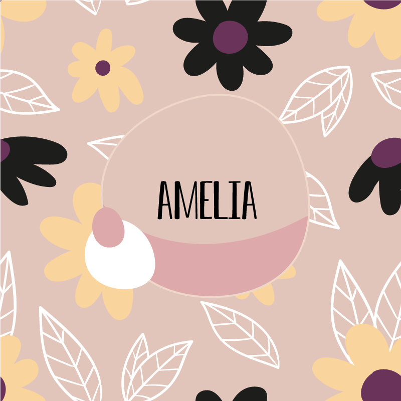 Poster personalizable creación de nombres florales - TenVinilo