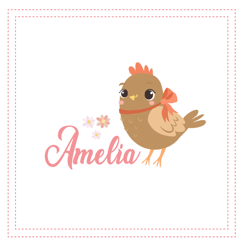 Poster personalizable personaje de pájaro adorable - TenVinilo