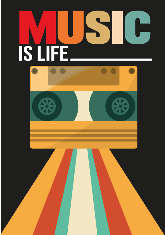 Poster musicales cita de música - TenVinilo