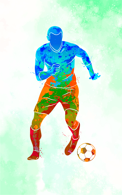 Poster fútbol jugador acuarela - TenVinilo