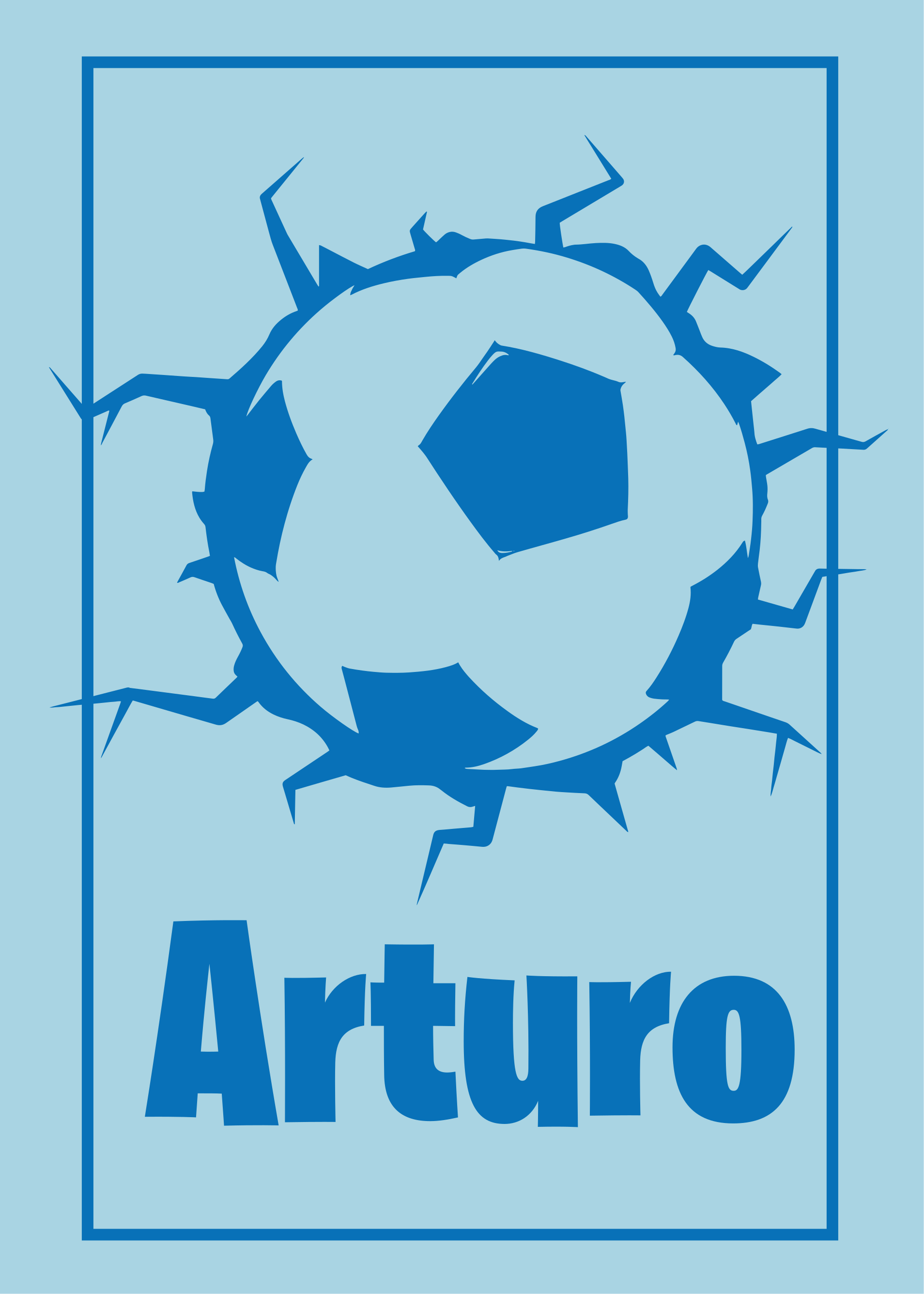 Poster fútbol balón rompiendo pared - TenVinilo