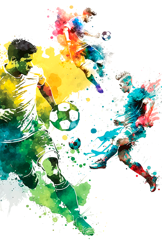 Poster fútbol deporte en acción - TenVinilo