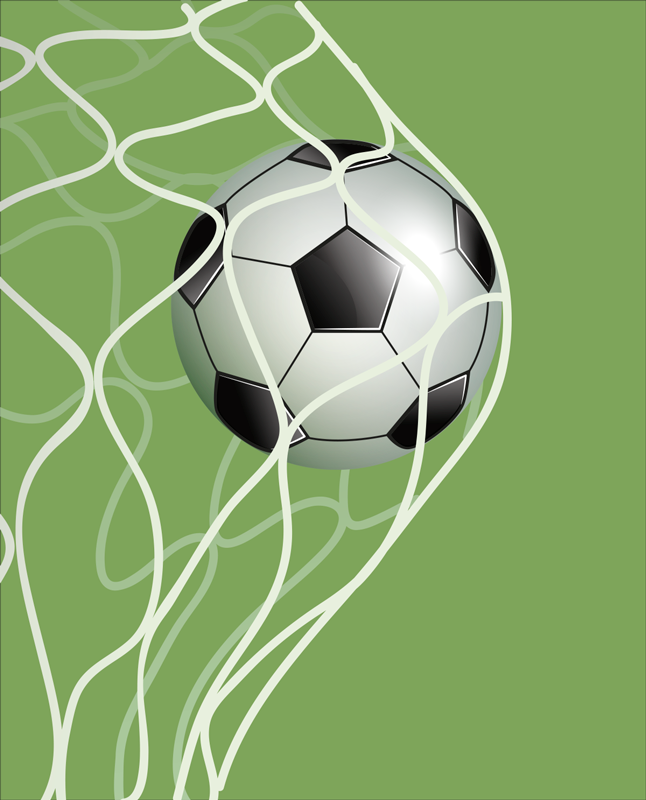 Poster fútbol balón en movimiento hacia la portería - TenVinilo