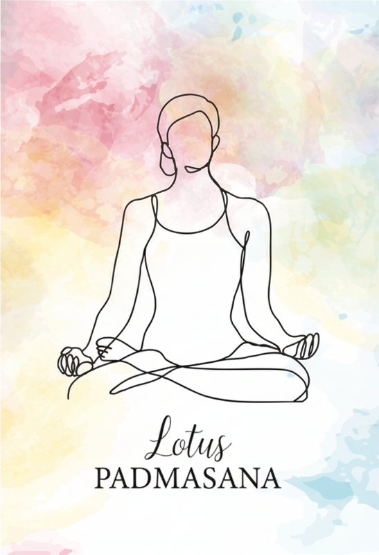 Poster zen pose de meditación lineal - TenVinilo