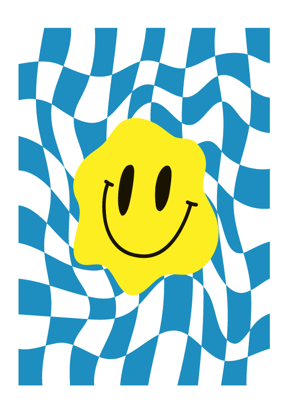 Poster estilo Groovy smiley - TenVinilo