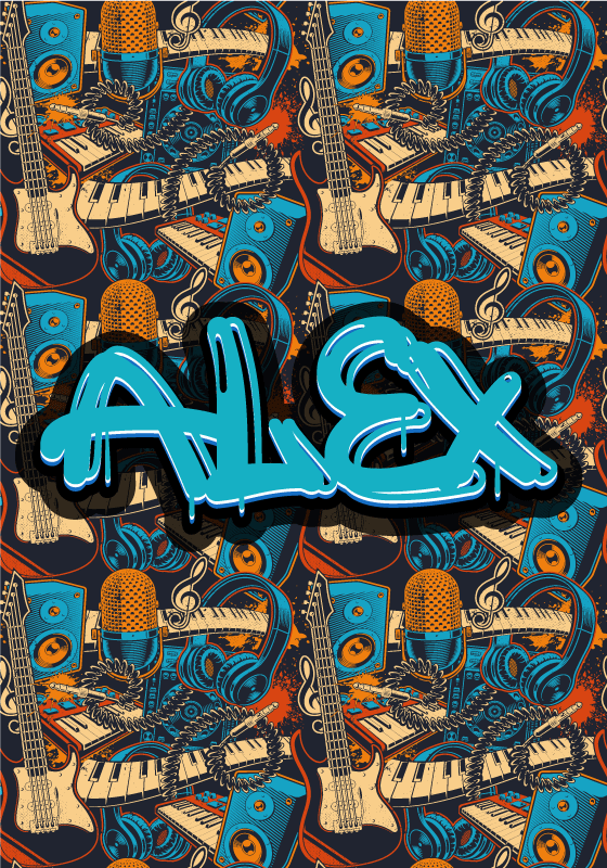 Poster graffiti de musica personalizable - TenVinilo