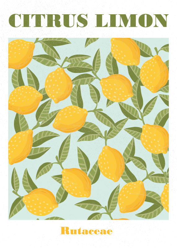 Poster decorativo lemon fruit - TenVinilo