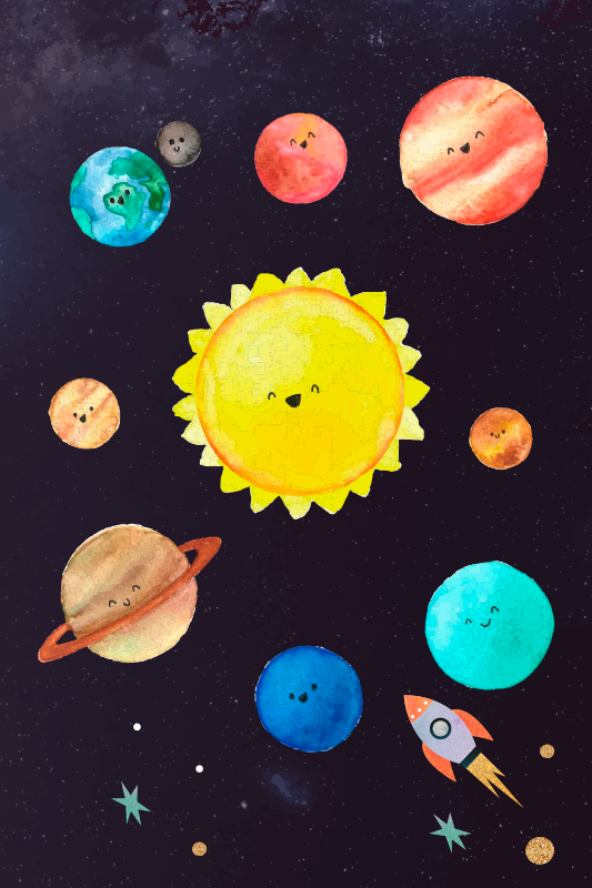 Poster del sistema solar para niños - TenVinilo
