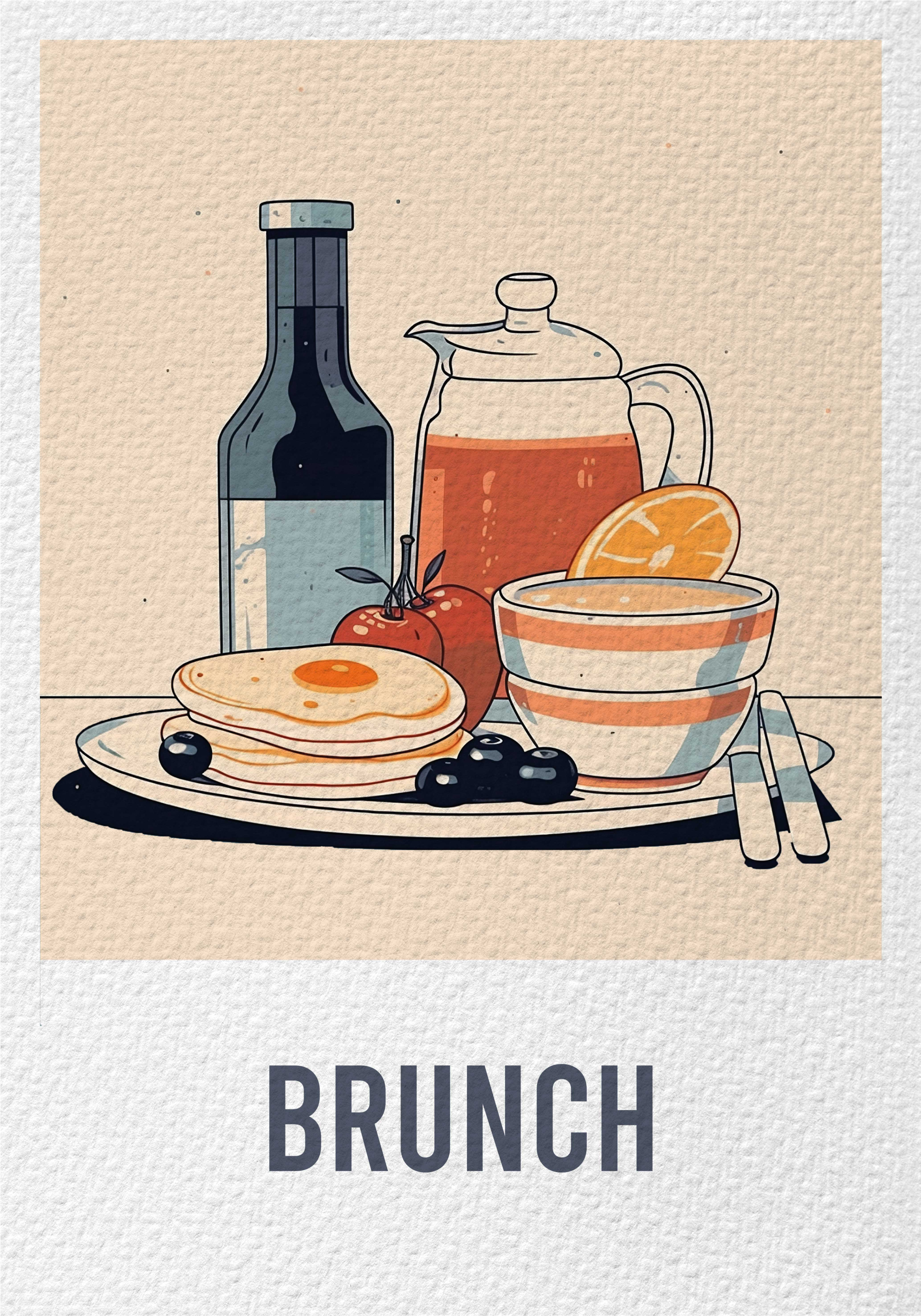 Poster decorativo diseño brunch - TenVinilo