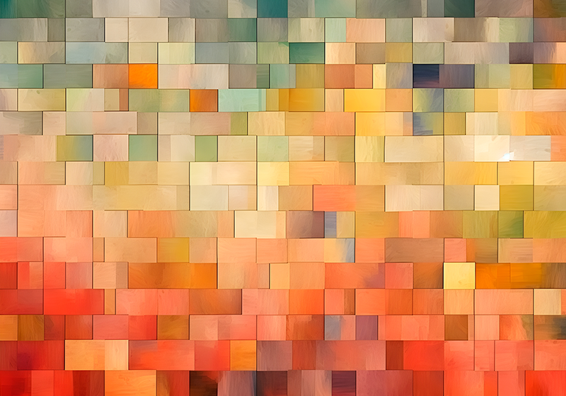 Poster abstracto cuadrados de color - TenVinilo