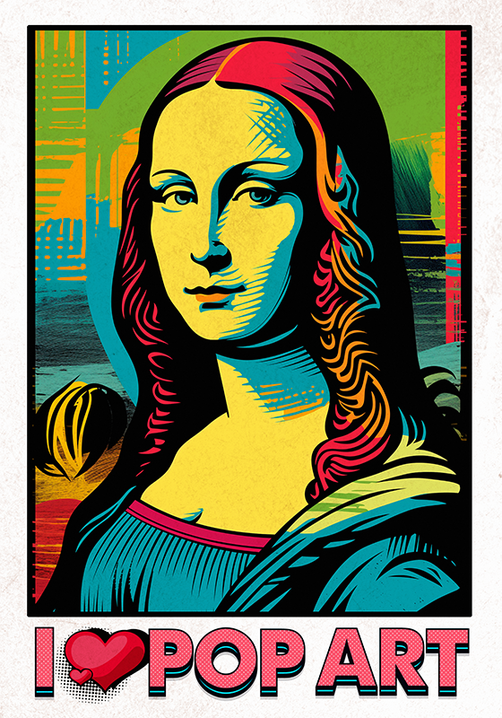 Póster pop art gioconda colorida - TenVinilo