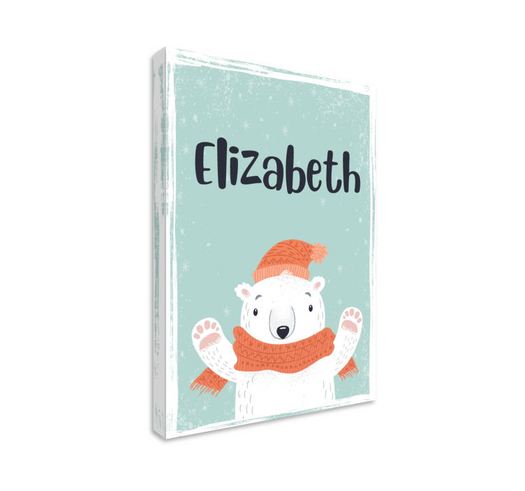 Cuadro con nombre oso polar infantil - TenVinilo