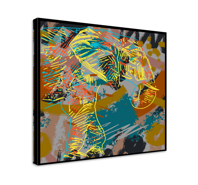 Cuadro de elefantes dibujo de elefante contemporáneo - TenVinilo