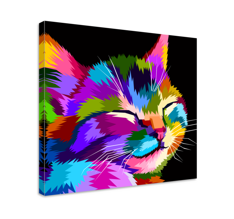 Cuadro de gatos Gato arcoiris - TenVinilo