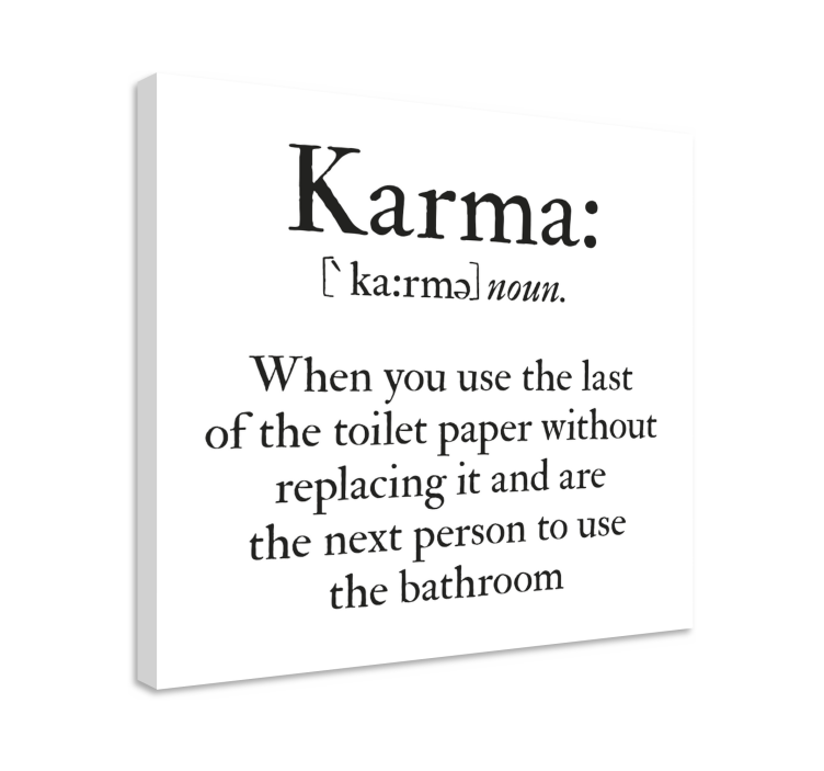 Cuadro baño comportamiento positivo karma - TenVinilo