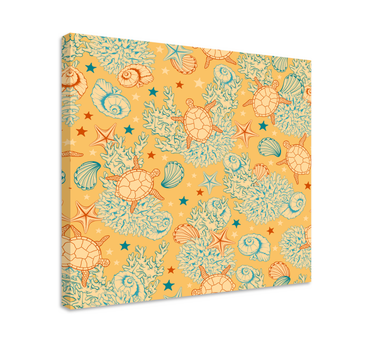Cuadro de marineros con patrón de tortugas marinas - TenVinilo