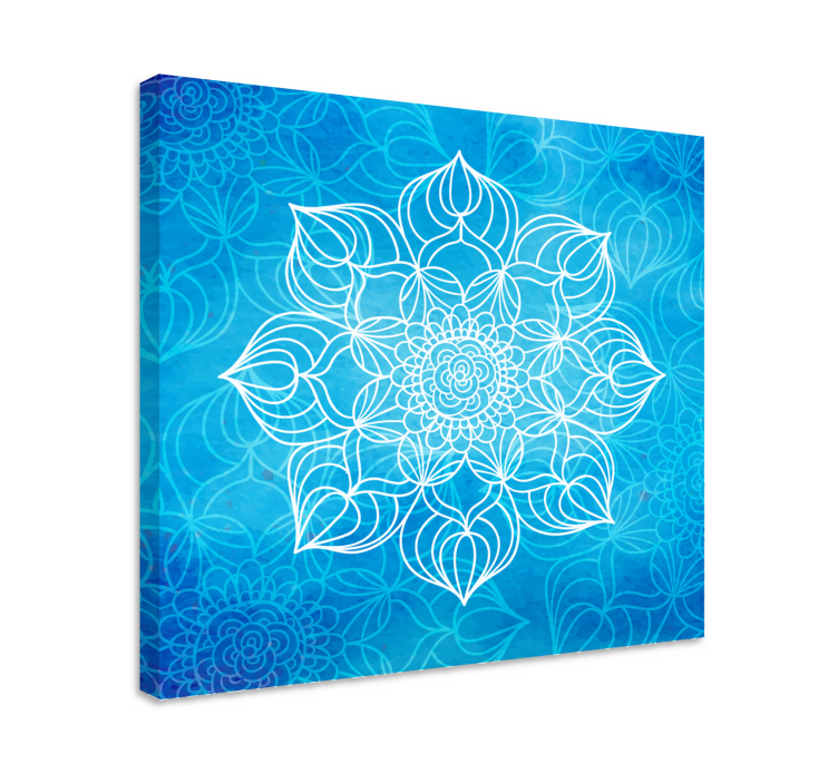 Cuadro mandala Salpicadura de pintura azul - TenVinilo