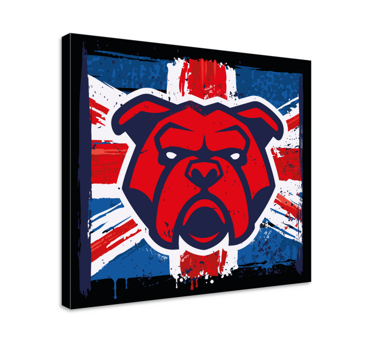 Cuadro perro Bulldog y bandera - TenVinilo