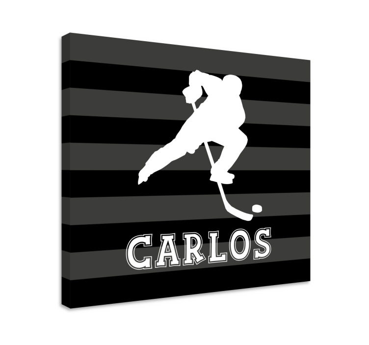 Cuadro deporte jugador de hockey con nombre - TenVinilo
