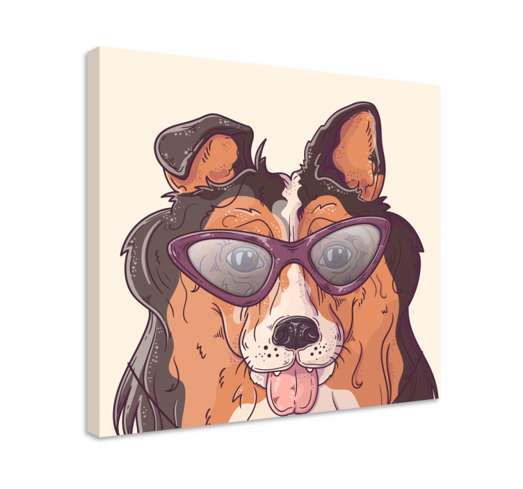 Cuadro de perro perro con gafas de sol - TenVinilo