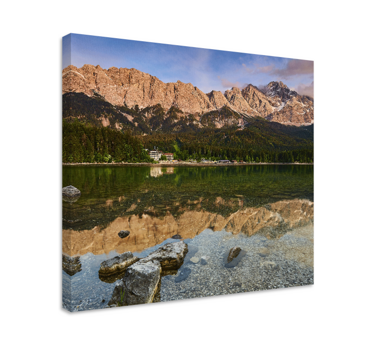 Cuadro paisajes lago de reflexión en montaña - TenVinilo