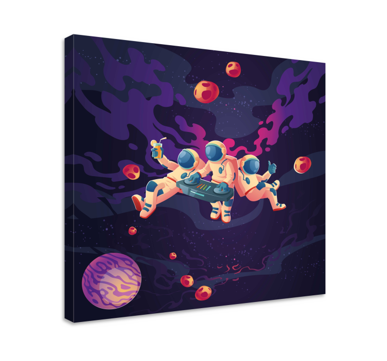 Cuadro infantil Atasco de astronautas de dibujos animados - TenVinilo