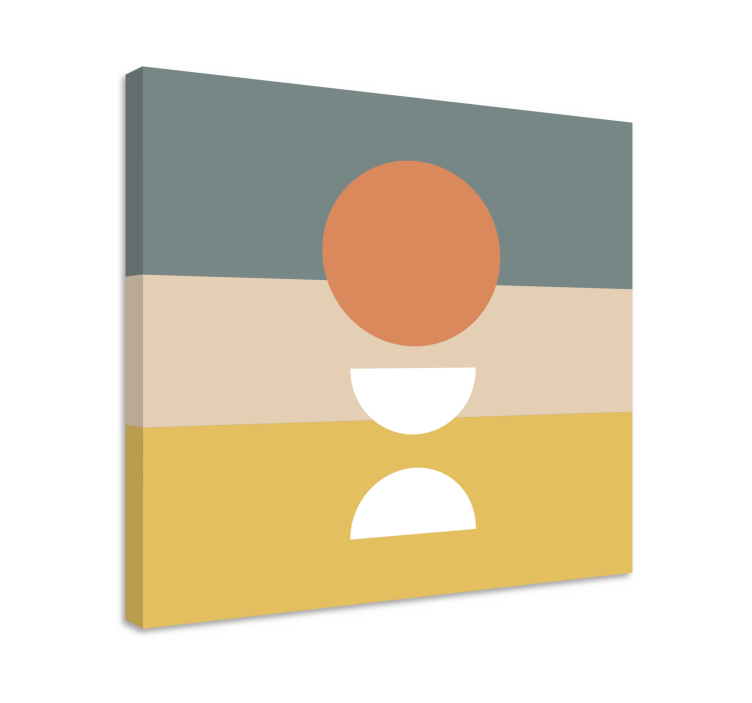 Cuadro geométrico 3 rayas con bandera circular - TenVinilo