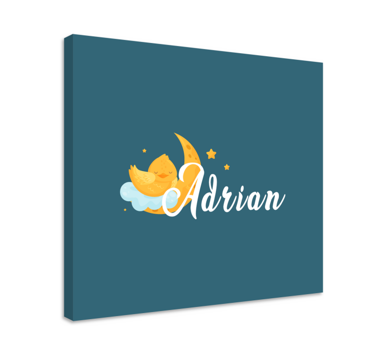 Cuadro para bebés pollito durmiendo en la luna - TenVinilo