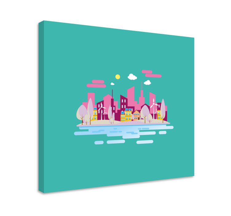 Cuadro ciudades paisaje urbano vibrante - TenVinilo