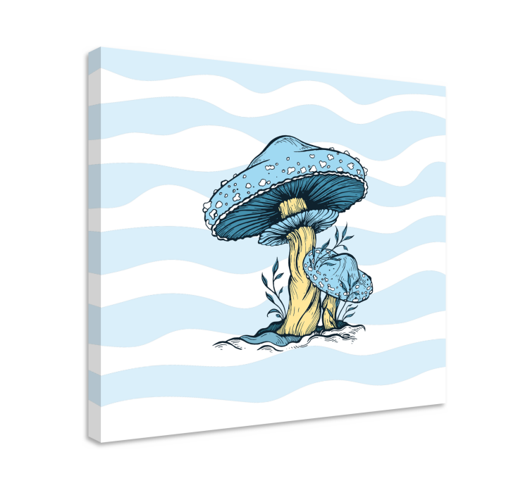 Cuadro para cocina Ilustración de mashroom azul - TenVinilo