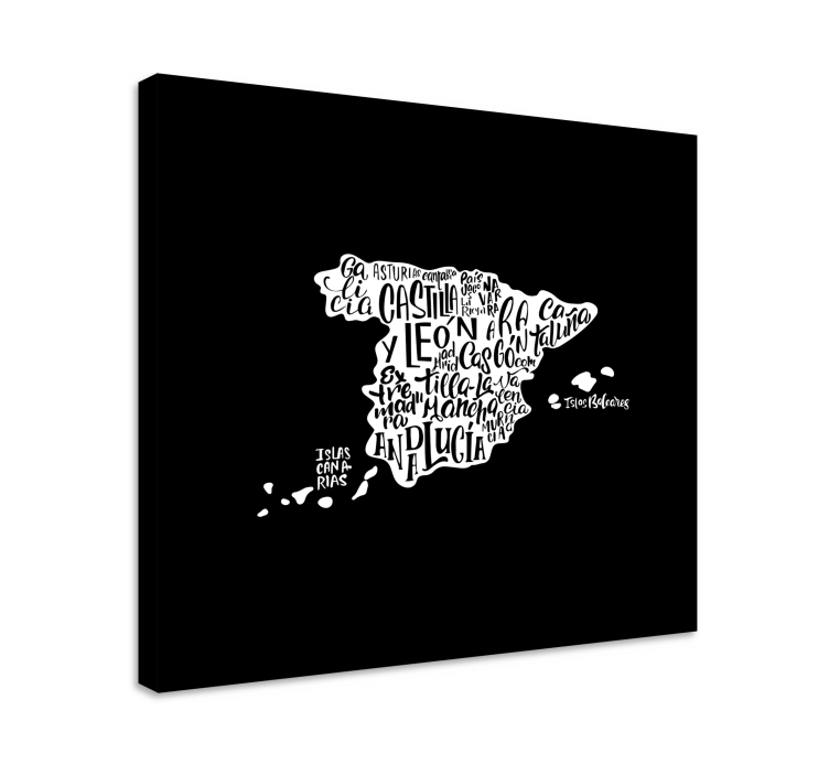 Cuadro mapa tipografía creativa de ciudades - TenVinilo