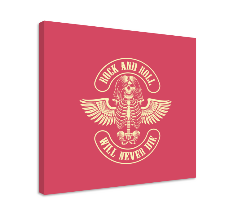 Cuadro retro vintage leyenda del rock esqueleto - TenVinilo