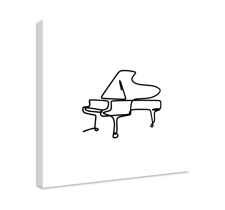Cuadro musical Piano line art lindo diseño - TenVinilo